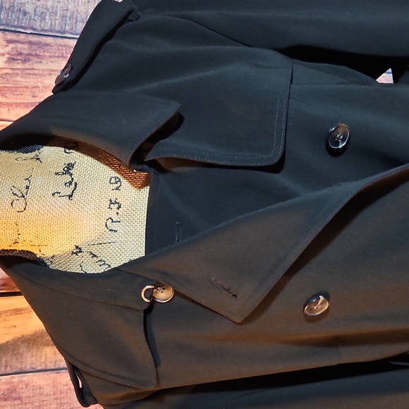 H&M Double Breasted Belted Black Trench Coat Size XL - Picture 3 of 6